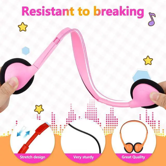 Alt view image 3 of 5 - YFSFQS USB Type C Kids Headphone Bulk 25 Pack for School Classroom,Lightweight On-Ear USB C Headphones for Boys Girls Students Tablet Travel Computer Smartphones Mixed Colors (B)