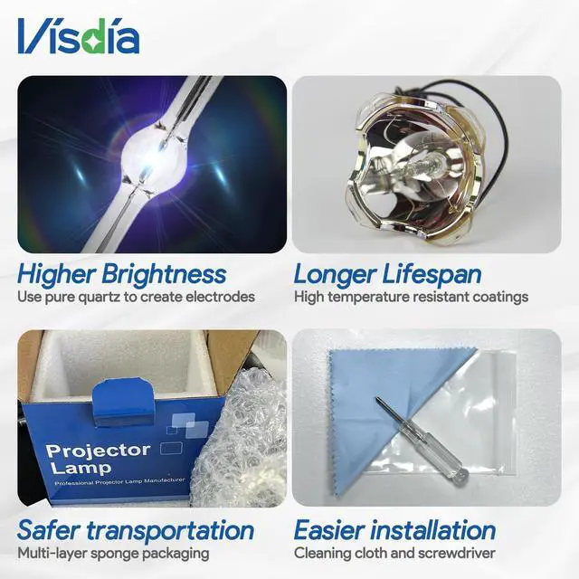 Alt view image 4 of 5 - Visdia AN-K15LP Replacement Projector lamp with Housing for Sharp XV-Z15000 XV-Z15000U XV-Z17000 XV-Z17000U XV-Z18000