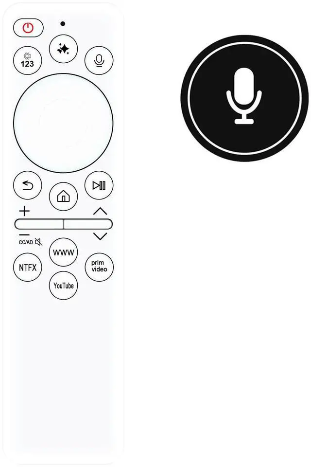 Alt view image 2 of 5 - BN59-01482A Voice Replacement Remote Control Applicable for Samsung The Frame Pro 2025 Smart TV QN65LS03FWFXZA QN75LS03FWFXZA QN85LS03FWFXZA QN43LS03FAFXZA QN50LS03FAFXZA QN55LS03FAFXZA QN65LS03