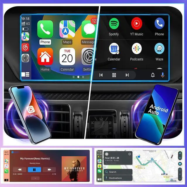 Alt view image 2 of 5 - Wireless Carplay/Android Auto Adapter for Toyota with Entune2.0 & Touch2 2014-2019 Retrofit Kit Decoder Fits for Tundra/Highlander/RAV4/Tacoma/Camry/Corolla/Avalon/Prius/CH-R/Sienna/Camry