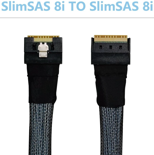 Alt view image 2 of 5 - ST-JY SlimSAS 8i to 8i Cable, Internal Mini SAS HD to SlimSAS X8 Adapter 0.5M, High-Speed Connector for NVMe RAID Controller Card Server Storage