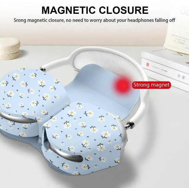 Alt view image 2 of 5 - Maxjoy for Apple Airpods Max Smart Case Cover, Soft PU Leather Protective Cover Accessories for Airpod Max with Sleep Mode, Anti-Dust Travel Carrying Case for Airpods Pro Max Headphones