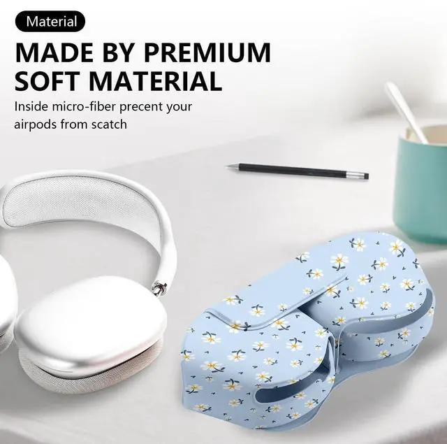 Alt view image 4 of 5 - Maxjoy for Apple Airpods Max Smart Case Cover, Soft PU Leather Protective Cover Accessories for Airpod Max with Sleep Mode, Anti-Dust Travel Carrying Case for Airpods Pro Max Headphones