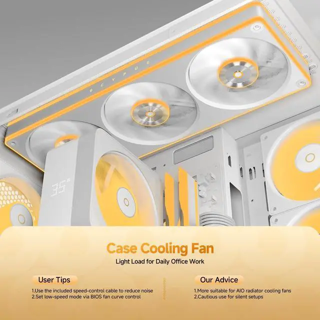 Alt view image 4 of 5 - Ocypus Sigma F36 ARGB 360mm Single Frame PC Fan, Fluid Dynamic Bearing, 120mm High Airflow and Static Pressure Computer Fan, Up to 2200 RPM, with Speed Reduction Cable, Ideal for Radiators, WH