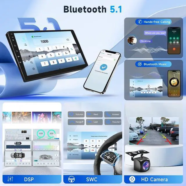 Alt view image 5 of 5 - 4G+64G with Qualcomm 8 Core Android 15 Car Stereo for Honda Odyssey 2005-2010 Carpaly Android Auto 10.1 Touch Screen Radio OTA Upgrade GPS, WiFi, Bluetooth 5.1, DSP,SWC, Backup Camera