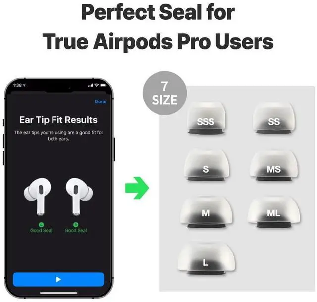 Alt view image 4 of 5 - AZLA MAX for Airpods Pro 1st & 2nd Gen (S) Airpod Pro Ear Tip Replacement Airpod Pro Tips with Premium Silicone, Airpod Pro Tips, Airpod Ear Tips