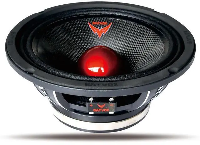 Main image of Guooreat MX80S1 Loudspeaker 8 Inch Midrange 600 Watts 4 Ohms Red Bullet, Premium Quality Audio Door Speakers for Car or Truck Stereo Sound System, Black (1 Speaker)