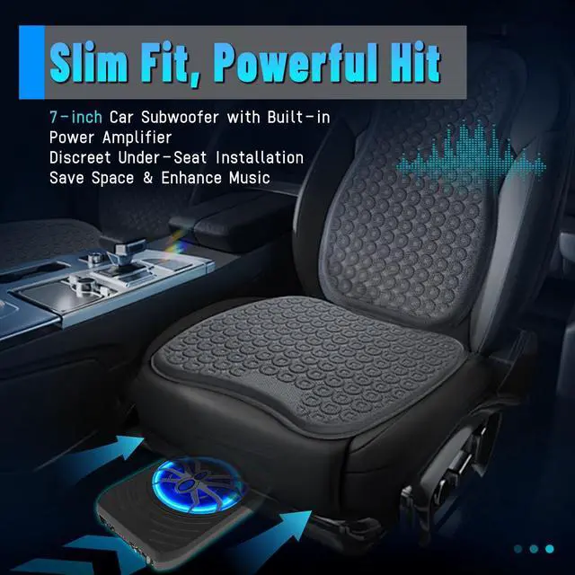 Alt view image 3 of 5 - LORPHEIR 7 Spider LED Light Slim Under Seat Powered Car Subwoofer, 1000W Peak Active Subwoofer with Built-in Amplifier, Blue LED Spider Design, Car/Truck Audio Bass Speaker