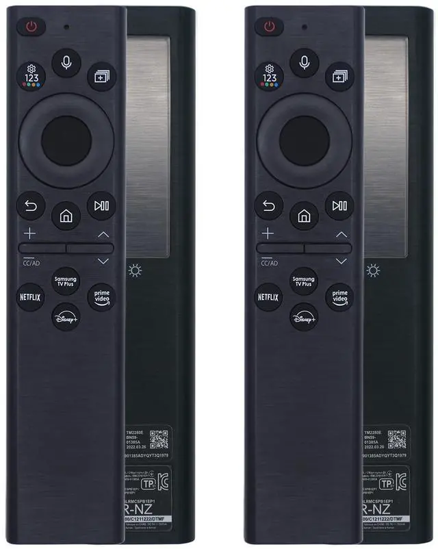 Main image of 2 Pack BN59-01385A Solar Voice Remote Compatible with Samsung Frame Smart TV, USB-C Rechargeable Bluetooth Remote Control with Solar Charging Compatible with Samsung Neo LED 4K Ultra HD TV