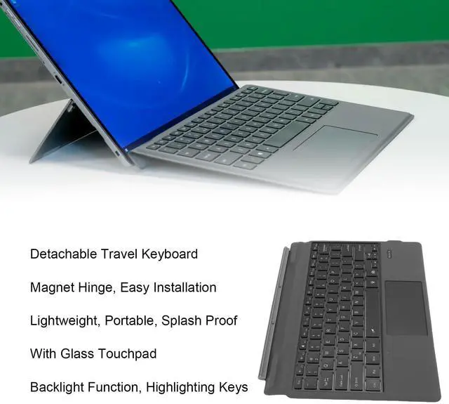 Alt view image 3 of 5 - XUMIUZIY Detachable Keyboard, Travel Keyboard with Backlit Touchpad for Latitude 7320 7320 K19M 5285 5290 7200 7210 Laptop, Proof Quick Installation Lightweight