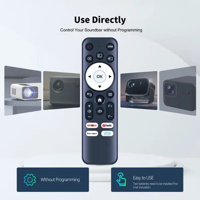 Alt view image 2 of 5 - Sneigw Replacement Remote Control for DBPOWER N5,Tecaki X5,VOPLLSM10,TMY T02,XuanPad Dolby Audio Projectors