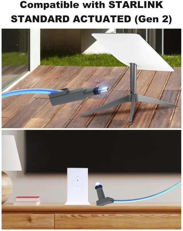 Alt view image 3 of 5 - Brnghl Starlink Cable 32.8FT Extension - Waterproof, Fits Starlink Accessories (Gray)