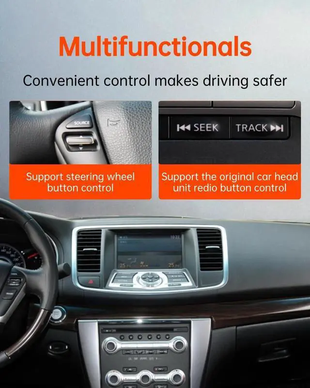 Alt view image 3 of 5 - Gitank USB Bluetooth 5.3 Car Adapter Compatible for Infiniti Q50,G37,M37,QX70L,QX50,FX35,QX60,EX,FX & Nissan Music Interface Connector