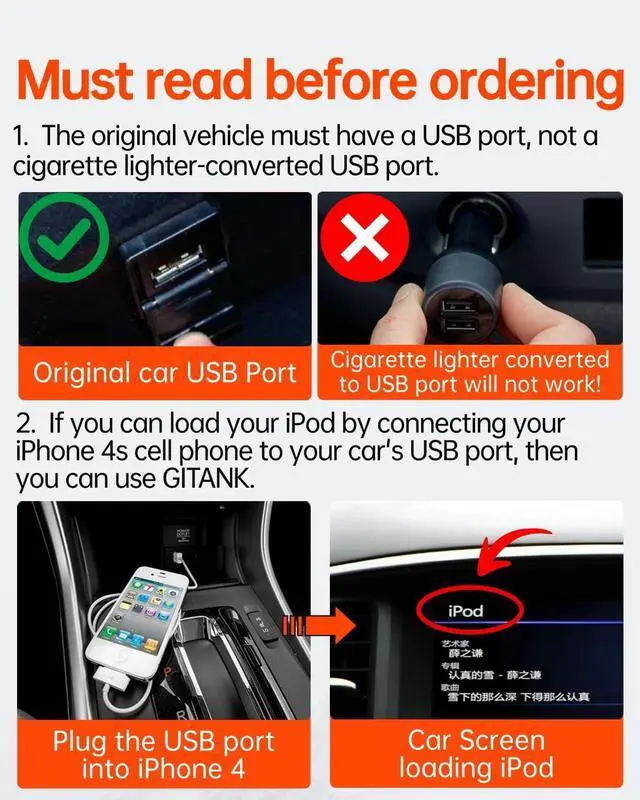 Alt view image 2 of 5 - Gitank USB Bluetooth 5.3 Car Adapter Compatible for Infiniti Q50,G37,M37,QX70L,QX50,FX35,QX60,EX,FX & Nissan Music Interface Connector