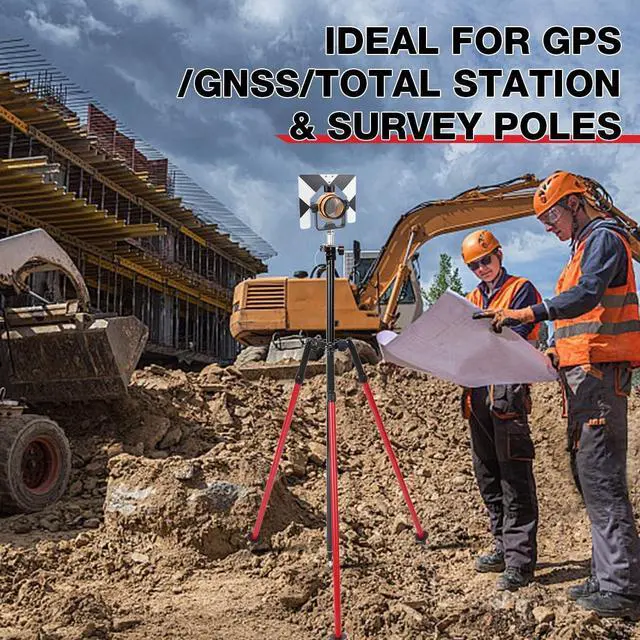 Alt view image 4 of 4 - MOETER Aluminum Surveying Tripod with Thumb Release Surveyor Tripod for Prism Poles, GPS Rods, GNSS Poles Adjustable Telescopic Survey for Total Station Use (Red)