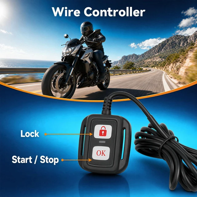 Alt view image 4 of 5 - Motorcycle 1080P Dash Cam Front and Rear Dual Lens, IP67 Waterproof HD DVR with HDR,G-Sensor, Motorbike Cam Loop Recording,4 Screen Switching Modes,Wired Remote,150 Wide-Angle,Moto Camera for Riding