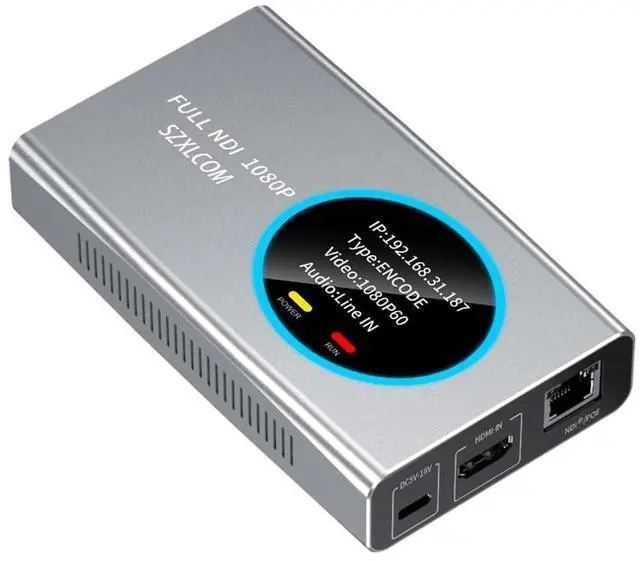 Main image of Full NDI Video Encoder Decoder, HDMI to NDI Converter Receiver Extender Capture Recorder, Low latency with HDMI Loopout, for Live Streaming/TV Broadcasting HD 1080P@60fps Support vMix, OBS to YouTube