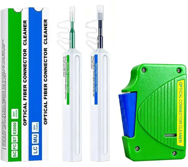 Main image of groword 4 in 1 Fiber Optic Cleaner Cleaning Pen Box Kit,2.5mm 1.25mm FC SC ST LC Optical Fiber Cable Connector Endface Optical Clean Tool Set,800+ Cleans,Fiber Optic Cleaner Tools