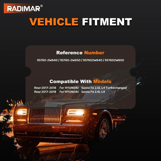Alt view image 3 of 5 - RADIMAR Rear Backup Camera Hyundai Santa Fe (2017-2018)