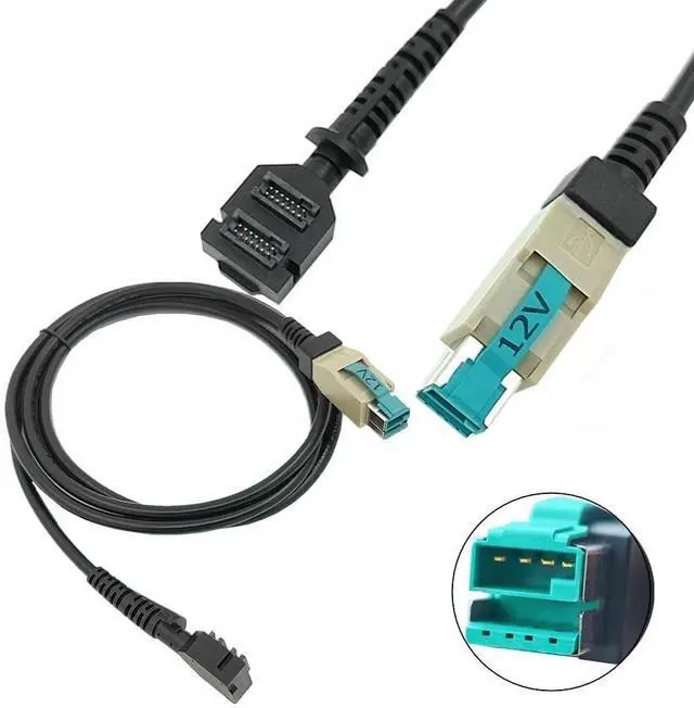 Alt view image 2 of 5 - Washinglee 12V Powered USB Cable to Dual 14-Pin IDC for Verifone VX810 VX820 VX805P, CBL-282-033-02-A Cable, 2M (6ft).