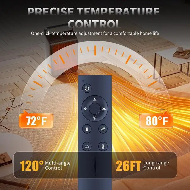Alt view image 4 of 5 - FQOUG Replacement Remote Control for Sophia & William Electric Fireplace, Compatible with 42/50/60/72 Inch Fireplace Heater AH-FP-42C AH-FP-50C AH-FP-60C AH-FP-72C