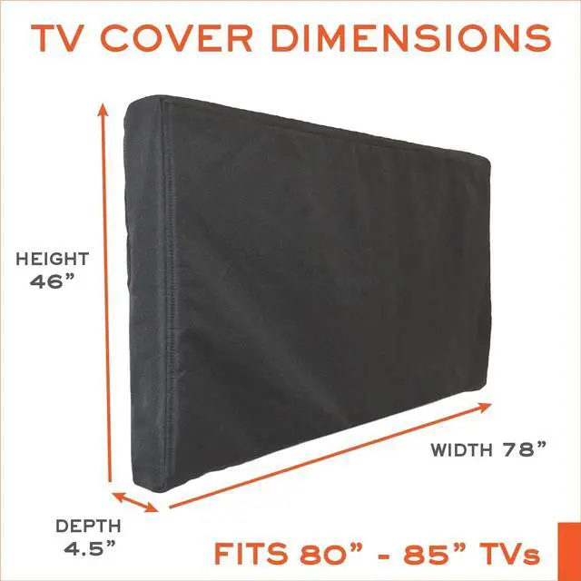 Alt view image 2 of 5 - Outdoor TV Cover 80-85 inch - WITH ZIPPER, Weatherproof, Waterproof 360 degrees protection, Soft Non Scratch Interior - Black