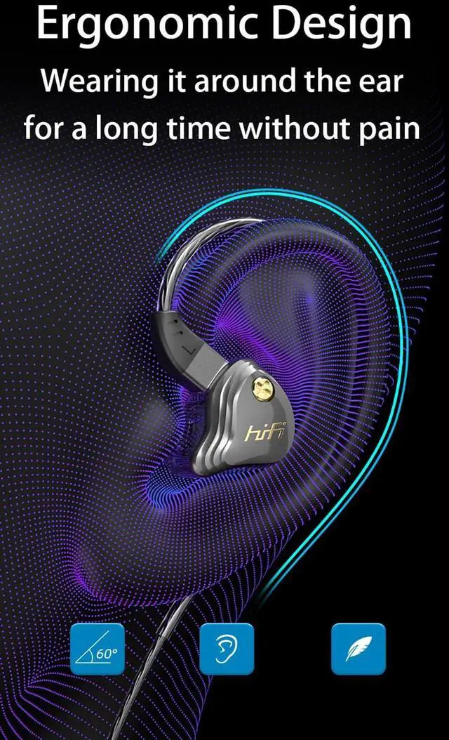 Alt view image 5 of 5 - In Ear Monitor Headphones, HiFi Wired Earbuds, Gaming Earbuds, Hybrid IEM Earphones with Detachable 4N OFC Cable, Type C Wired Gaming Earbuds, Clear Sound & Deep Bass (With Mic) (Silver, Type-C)
