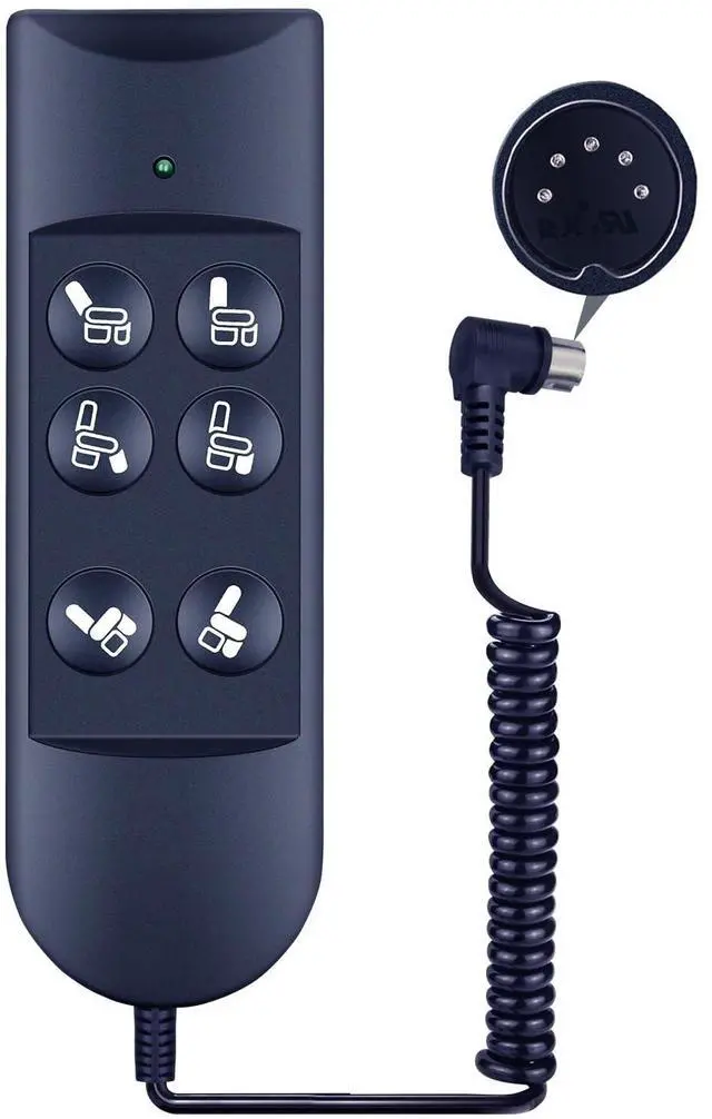Main image of RYQIF Lift Chair Remote Replacement, Power Recline Chair Hand Control for Home, 6 Button 5 Pin Plug Extension Cable for Okin Golden Catnapper Dewert Limoss