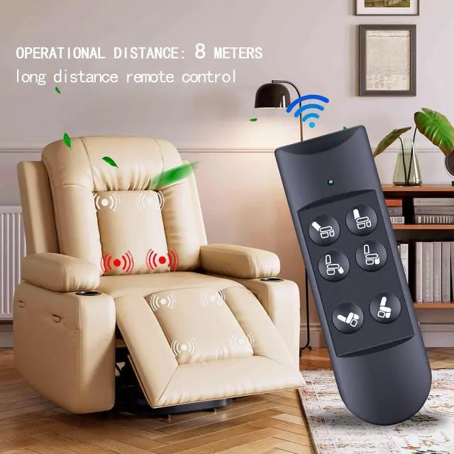 Alt view image 2 of 5 - RYQIF Lift Chair Remote Replacement, Power Recline Chair Hand Control for Home, 6 Button 5 Pin Plug Extension Cable for Okin Golden Catnapper Dewert Limoss