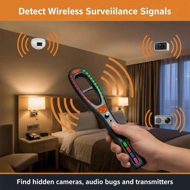 Alt view image 3 of 5 - KEULGOUL Hidden Camera Detector, RF Signal Detector and Magnetic Field Detector, Portable Camera Lens Finder, Rechargeable Privacy Scanner for Hotel Room, Car, Office, Home and Travel
