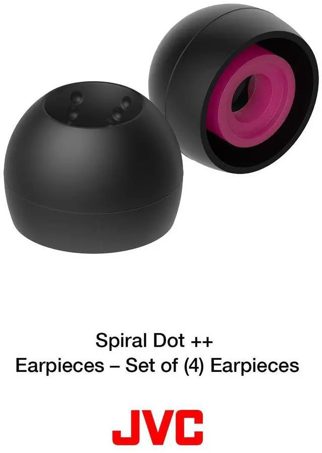 Alt view image 2 of 5 - JVC EPFX10 Spiral Dot Earpieces Set of (4) Ear Tips, Sizes Small Through Large, Fits Many JVC Models (Small) Black