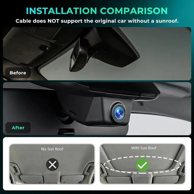 Alt view image 2 of 5 - Inefala 4K Dash Cam for Mazda CX5 2019-2025 & CX-9 2020-2024 2.5S Select Preferred Carbon Edition Plus Turbo Signature Touring Signature Grand Touring Sport, OEM Look, Loop Recording, 2160P, 64GB Card