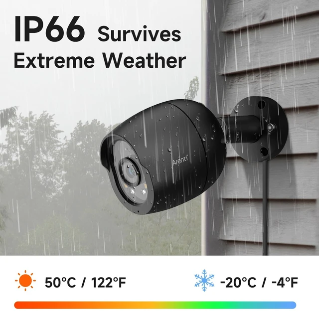 Alt view image 4 of 5 - ARENTI 5MP PoE IP Camera Outdoor, Bullet Surveillance Cameras for Home Security with Human/Vehicle Detection, Full Color Night Vision, Two Way Talk, App Control