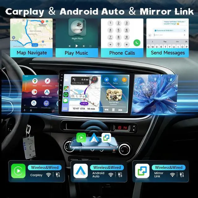 Alt view image 3 of 5 - 5Ghz WiFi 2G+64G Android 15 Radio for Kia Optima K5 2013-2015 Car Stereo with Wireless Carplay Android Auto,5.0 Bluetooth,Build-in EQ,9inch IPS Touchscreen,GPS,FM/RDS IP69K AHD Backup Camera MI