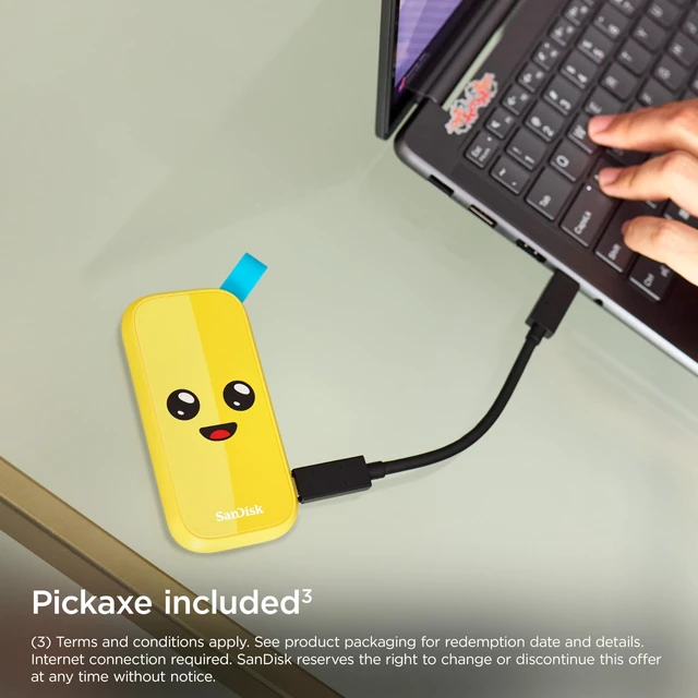 Alt view image 4 of 5 - Sandisk 1TB Portable SSD, Up to 800MB/s Read Speeds, Fortnite Peely Edition