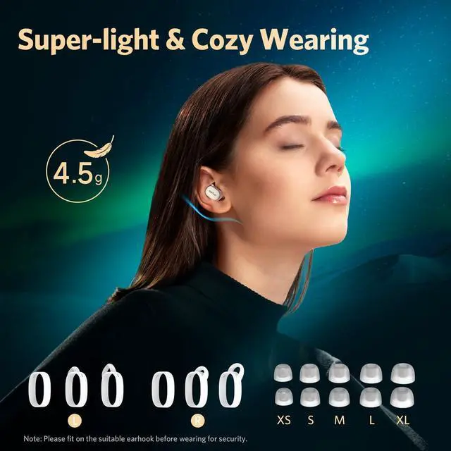 Alt view image 4 of 5 - EarFun Free Pro 3 Noise Cancelling Wireless Earbuds, Hi-Res Sound, Snapdragon Sound with Qualcomm aptX Adaptive, 6 Mics ENC, Bluetooth 5.3 Earbuds, Multipoint Connection, Custom EQ App, Silver