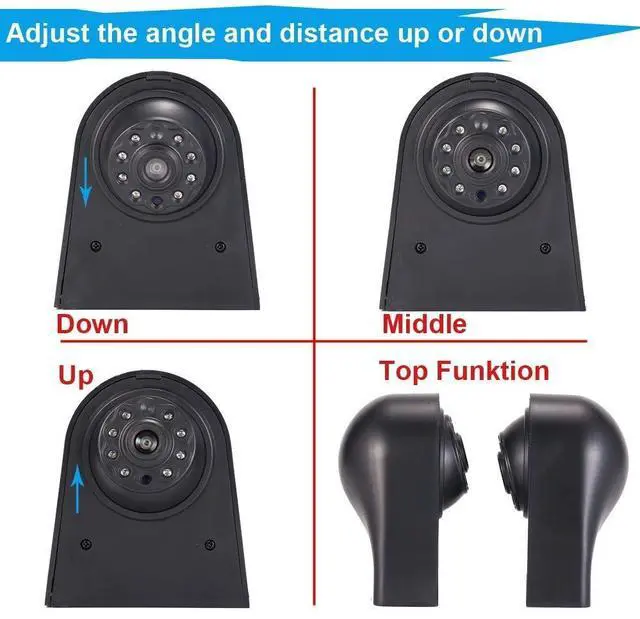 Alt view image 4 of 5 - Car Third Roof Top Mount Brake Light 3 Brake Stop lamp Rear View Camera, HD Night Vision Waterproof for Ford Transit Connect 2014-2017 Transporter Business MPV SUV Bus(with 4.3-inch Rearview Mirror)