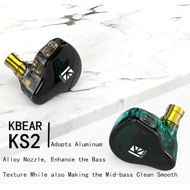 Alt view image 4 of 5 - KBEAR KS2 iem, in Ear Monitor Headphones Hybrid 1BA 1DD Wired Earbuds Stereo Bass HiFi IEM Earphone Noise Cancelling High Resolution with Detachable Cable for Running Gaming (USBC With Mic, Black)