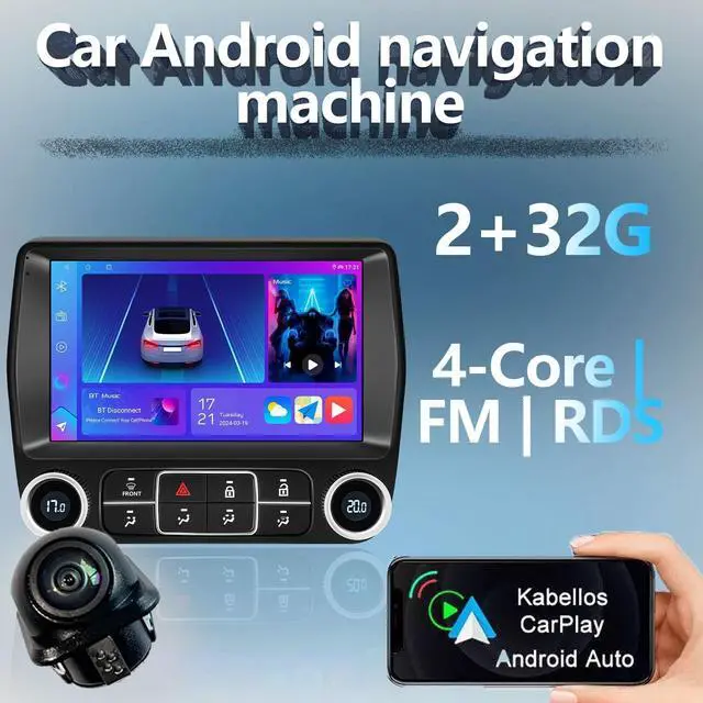 Alt view image 2 of 5 - Android Car Stereo for Camaro 2008-2015, 9.1-inch HD Touchscreen, WiFi, GPS Navigation, Backup Camera (4+64G)