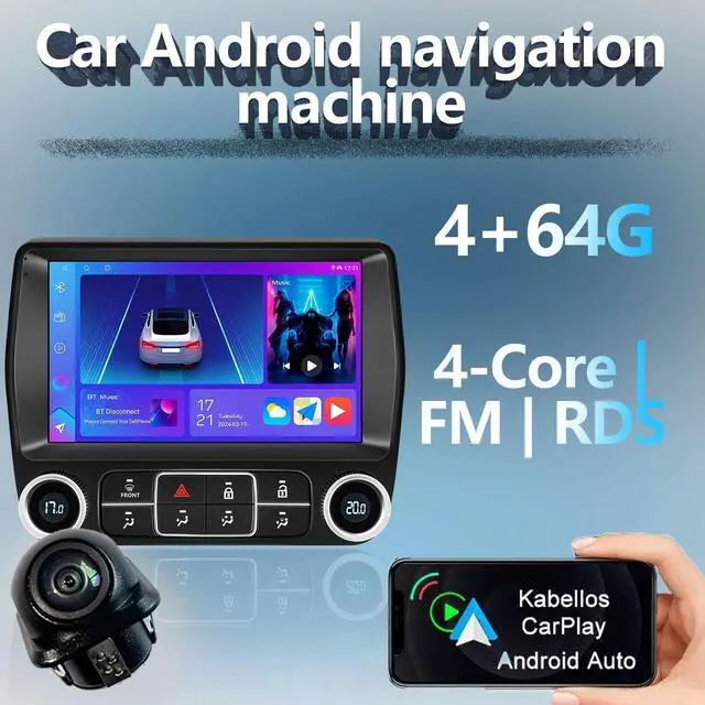 Alt view image 3 of 5 - Android Car Stereo for Camaro 2008-2015, 9.1-inch HD Touchscreen, WiFi, GPS Navigation, Backup Camera (4+64G)