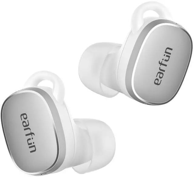 Main image of EarFun Free Pro 3 Noise Cancelling Wireless Earbuds, Hi-Res Sound, Snapdragon Sound with Qualcomm aptX Adaptive, 6 Mics ENC, Bluetooth 5.3 Earbuds, Multipoint Connection, Custom EQ App, Silver