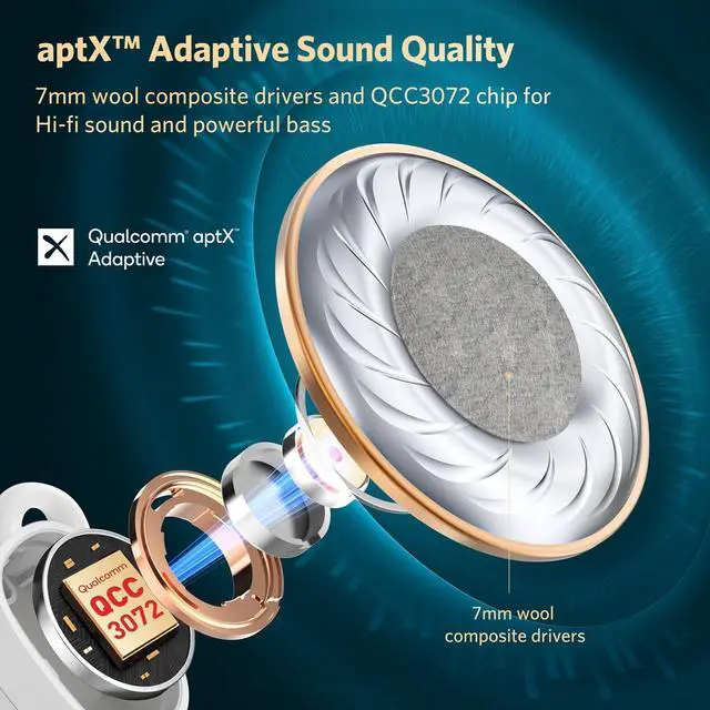 Alt view image 3 of 5 - EarFun Free Pro 3 Noise Cancelling Wireless Earbuds, Hi-Res Sound, Snapdragon Sound with Qualcomm aptX Adaptive, 6 Mics ENC, Bluetooth 5.3 Earbuds, Multipoint Connection, Custom EQ App, Silver