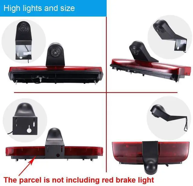 Alt view image 3 of 5 - Car Third Roof Top Mount Brake Light 3 Brake Stop lamp Rear View Camera, HD Night Vision Waterproof for Ford Transit Connect 2014-2017 Transporter Business MPV SUV Bus(with 4.3-inch Rearview Mirror)