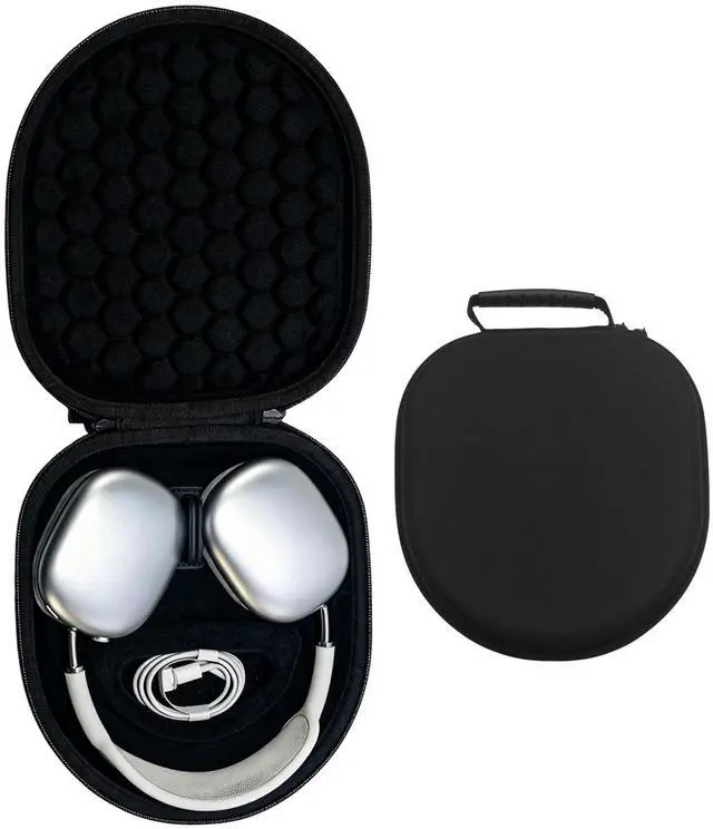 Main image of Adhiper Hard Case,Smart Case for Apple AirPods Max and Airpods Max 2,Built-in Sleep Mode with 20W Fast-Charging Cable,Travel Protective Carrying Case,Shock-Resistant Storage BoxBlack