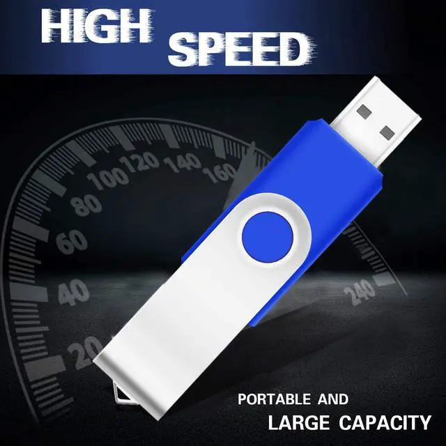 Alt view image 3 of 5 - 256MB Bulk Flash Drives 50 Pack, EASTBULL USB 2.0 Fast Speed Flash Drives Bulk Swivel Thumb Drives Pack (Blue)