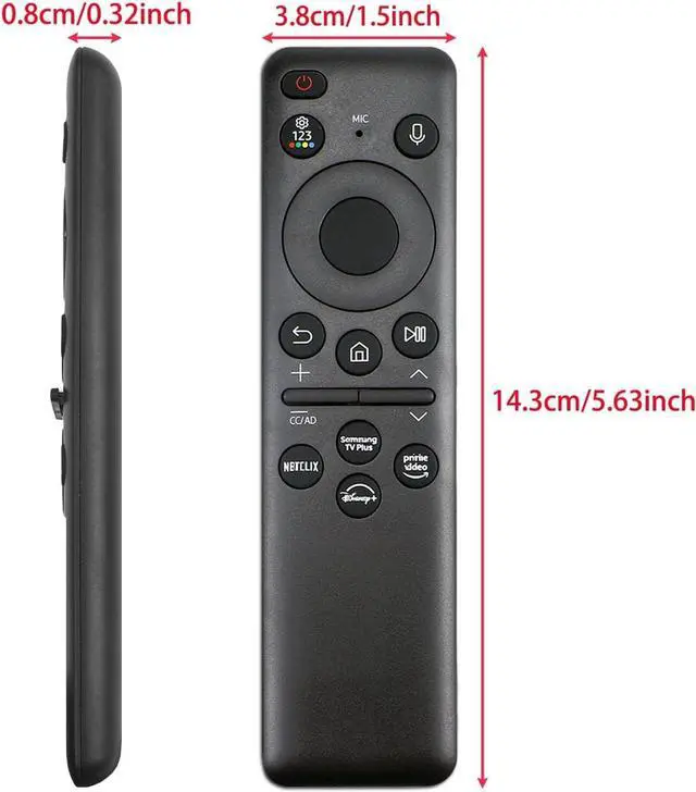Alt view image 2 of 5 - 2Pack New BN59-01432A Solar Voice Remote Replacement TV Bluetooth Rechargeable with Solar Charging, Compatible with Samsung 2023-2024 Neo QLED, 8K, The Frame, and Crystal UHD Series, Black