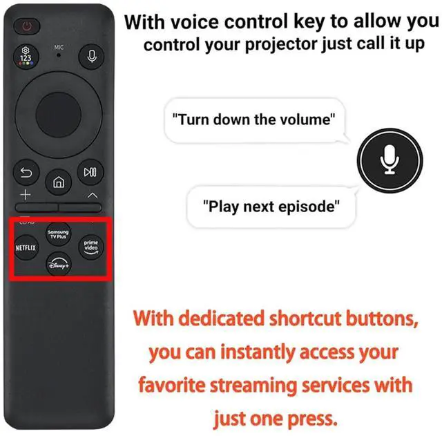Alt view image 3 of 5 - 2Pack New BN59-01432A Solar Voice Remote Replacement TV Bluetooth Rechargeable with Solar Charging, Compatible with Samsung 2023-2024 Neo QLED, 8K, The Frame, and Crystal UHD Series, Black