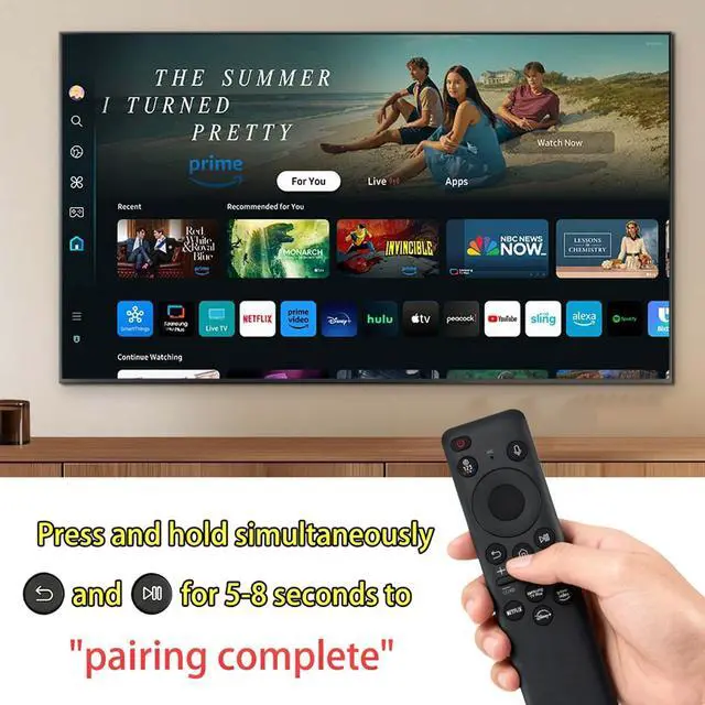 Alt view image 4 of 5 - 2Pack New BN59-01432A Solar Voice Remote Replacement TV Bluetooth Rechargeable with Solar Charging, Compatible with Samsung 2023-2024 Neo QLED, 8K, The Frame, and Crystal UHD Series, Black