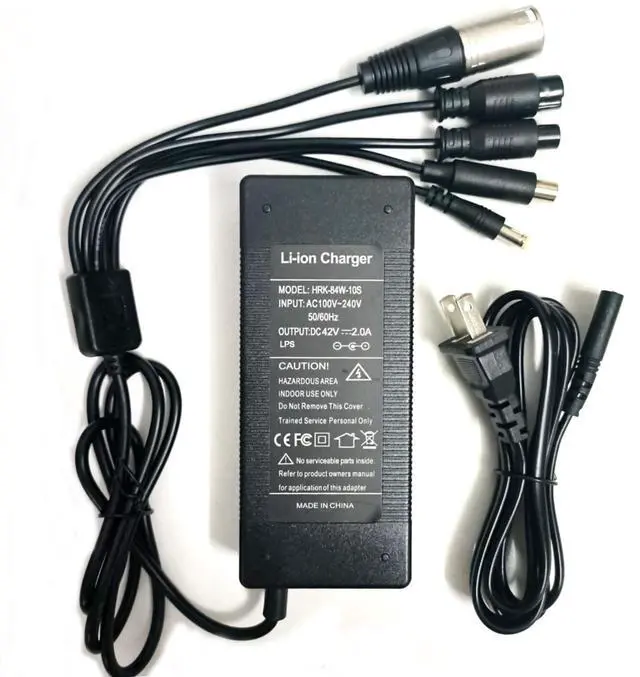 Main image of HERISKEER 42V 2A 1.5A Charger 5 Plugs Universal for MAXSHOT V1 A1, Phantomgogo A9 A8 Commuter R1, VOLPAM SP06 SP03 SPT7, Aovopro Okai Sisigad for Hover-1 Ninebot Macwheel etc (36V Battery) Charger