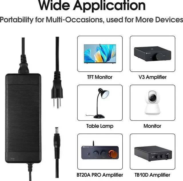Alt view image 5 of 5 - DC48V5A 240W Power Supply, 48V5A Power Supply for Home Audio Bluetooth Stereo Receiver Amplifier Mini Hi-Fi Class D Integrated Amp Such, poe Switch.amplifiers